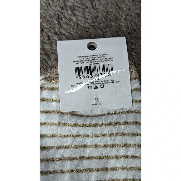 Ann Taylor LOFT - Gold Stripes- NWT - Holiday Sparkle - One Size - Picture 3 of 3